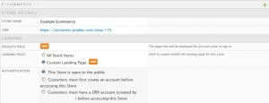 E-Commerce Settings