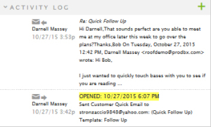 Email Activity Log