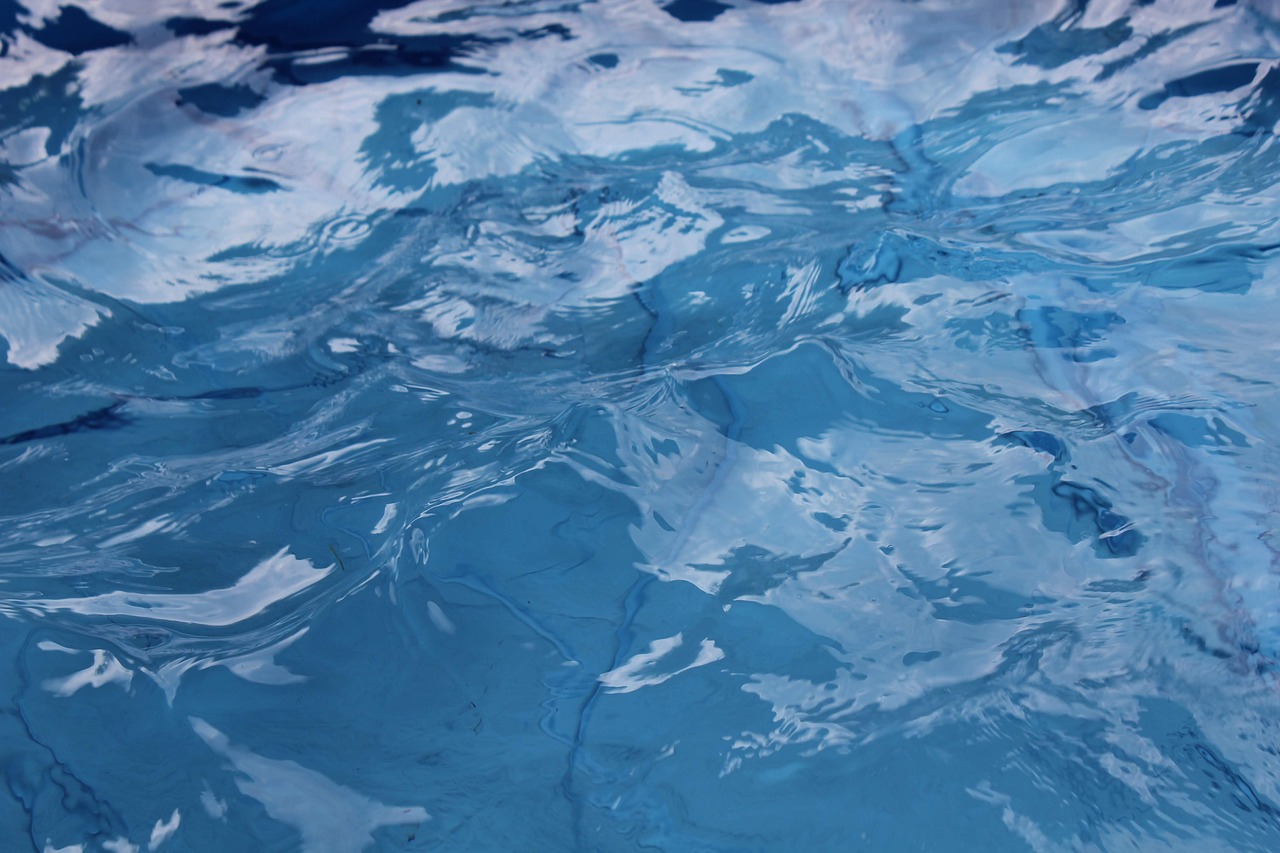 water splashing in a pool