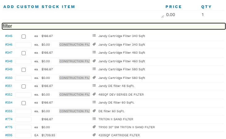 search and add stock