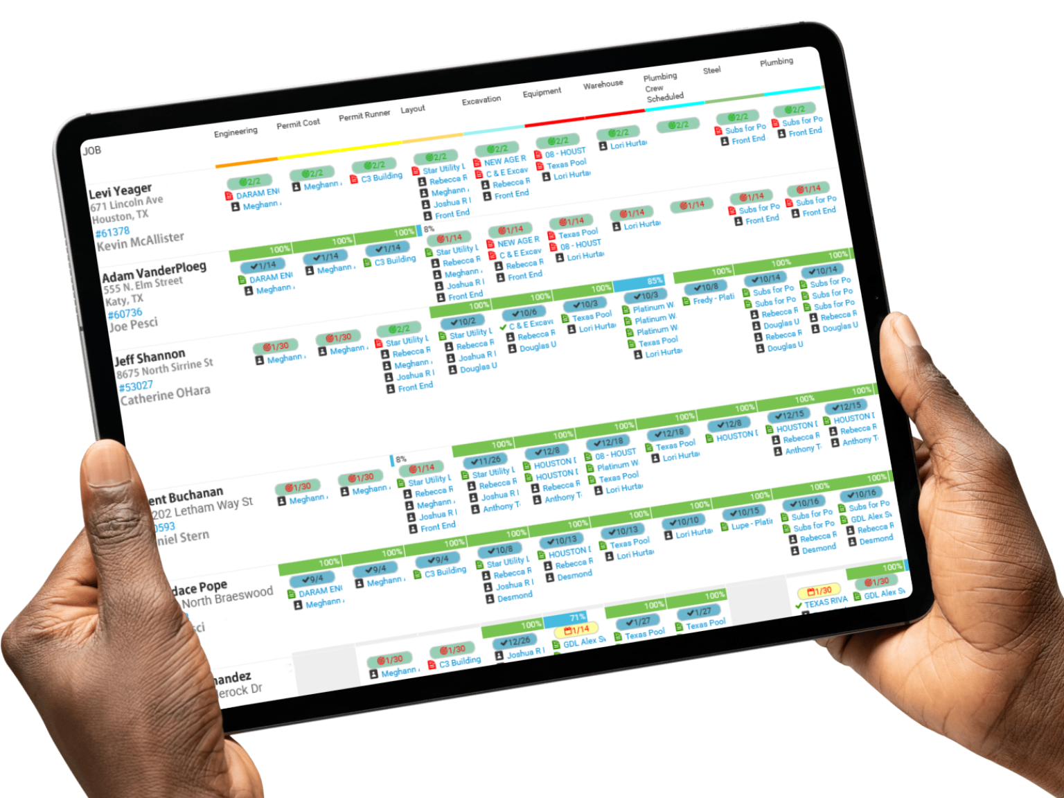project management for a pool company