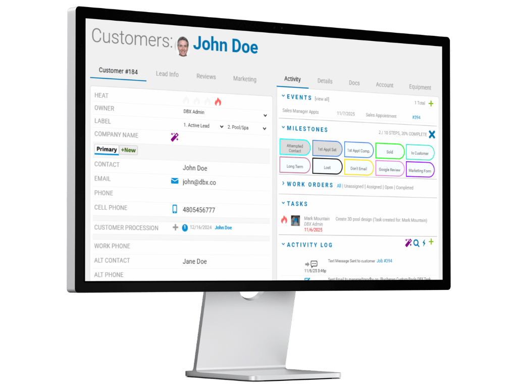 pool builder crm