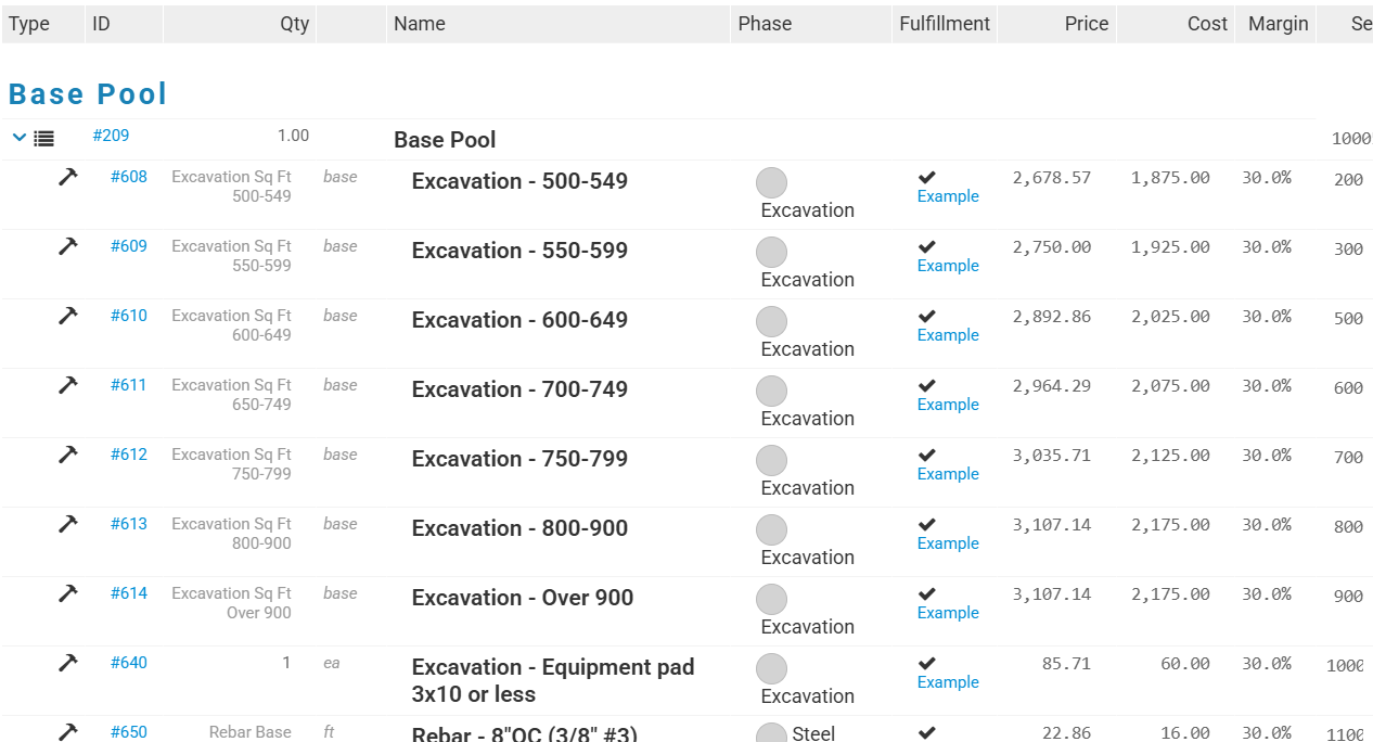 complex set pricing swimming pool quote